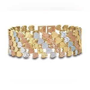 Beautiful Danbury Mint heart bracelet. Gold, silver and rose gold tones.